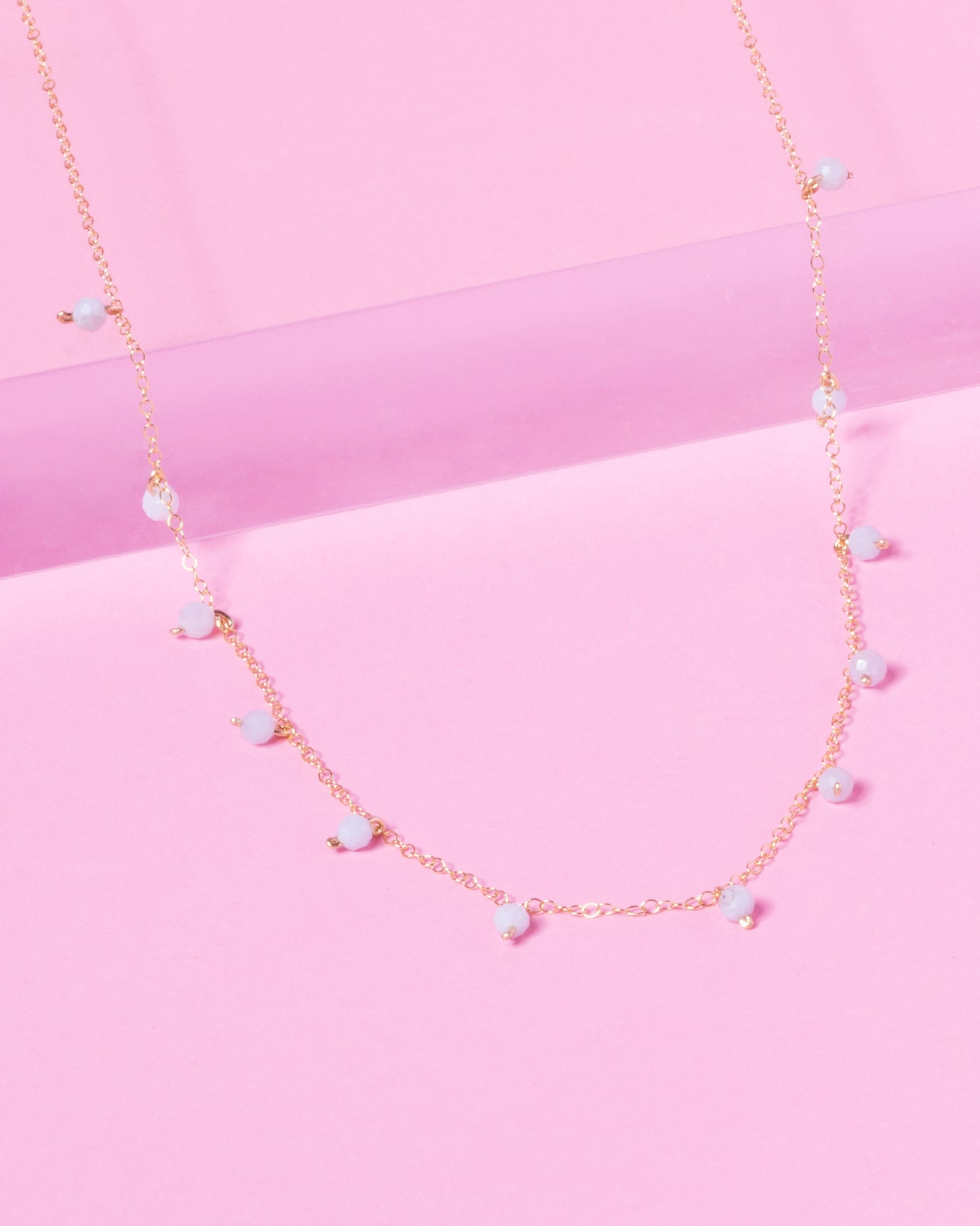 BLUE LACE AGATE DAINTY 14K GOLD FILLED NECKLACE