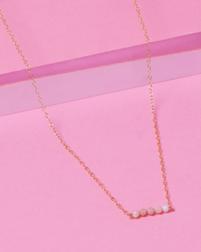 PINK OPAL CLUSTER 14K GOLD FILLED NECKLACE
