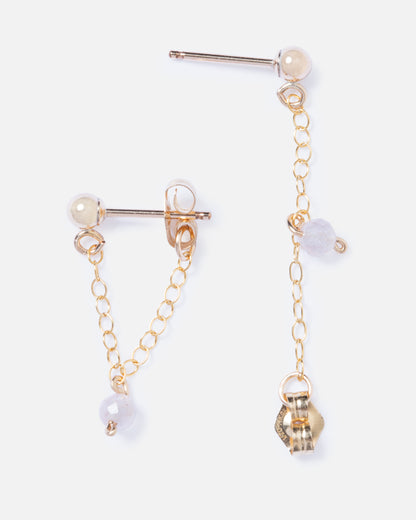 MORGANITE 14K GOLD FILLED HUGGIE EARRINGS