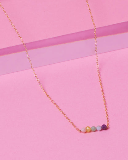 PASTEL CLUSTER 14K GOLD FILLED NECKLACE