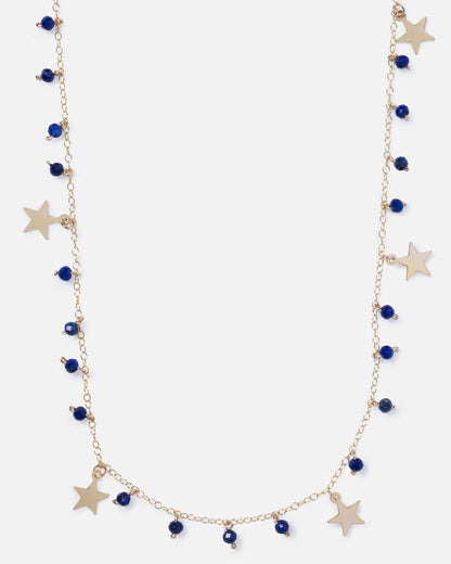 LAPIS MATILDA 14K GOLD FILLED STARS NECKLACE