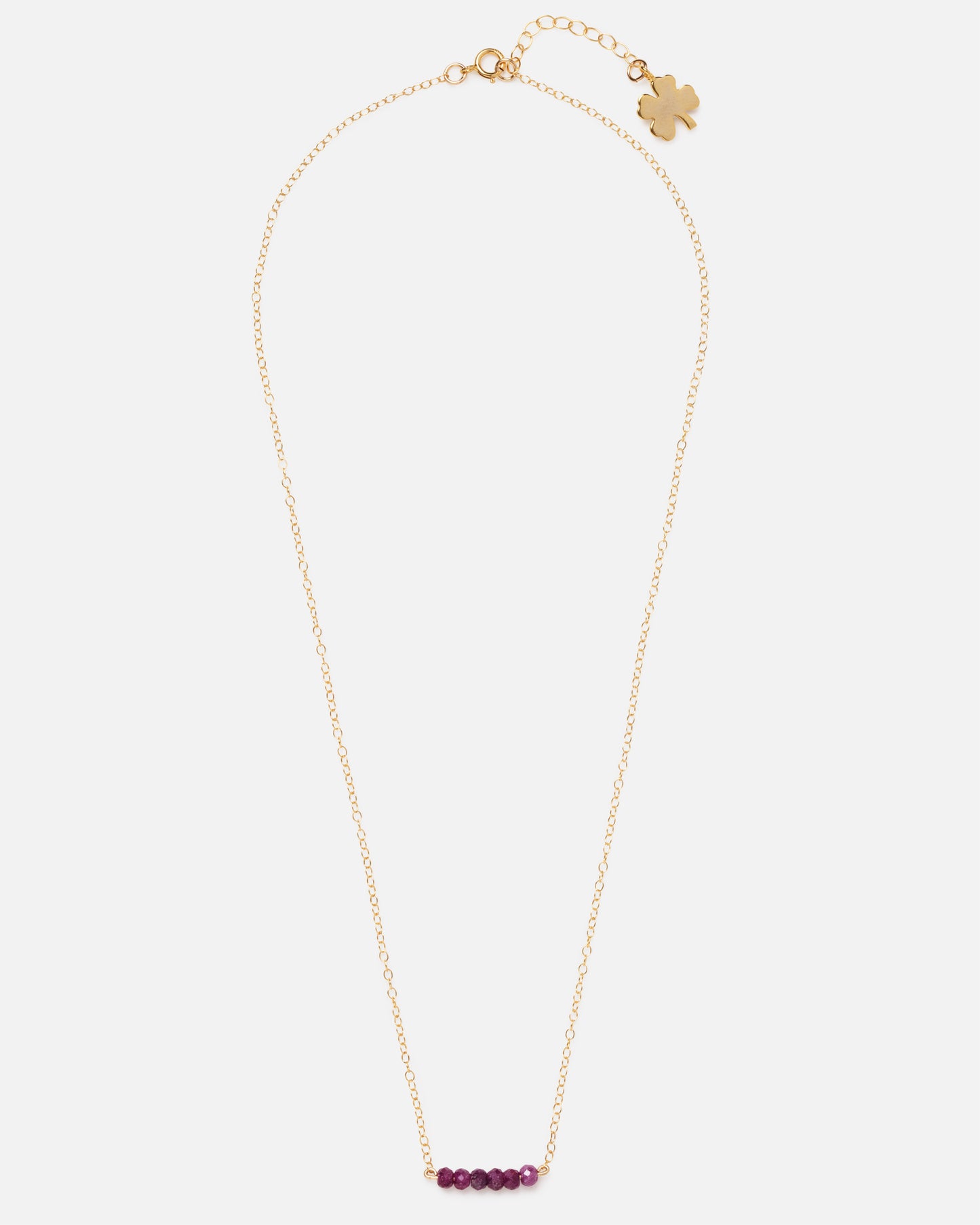 RUBY CLUSTER 14K GOLD FILLED NECKLACE