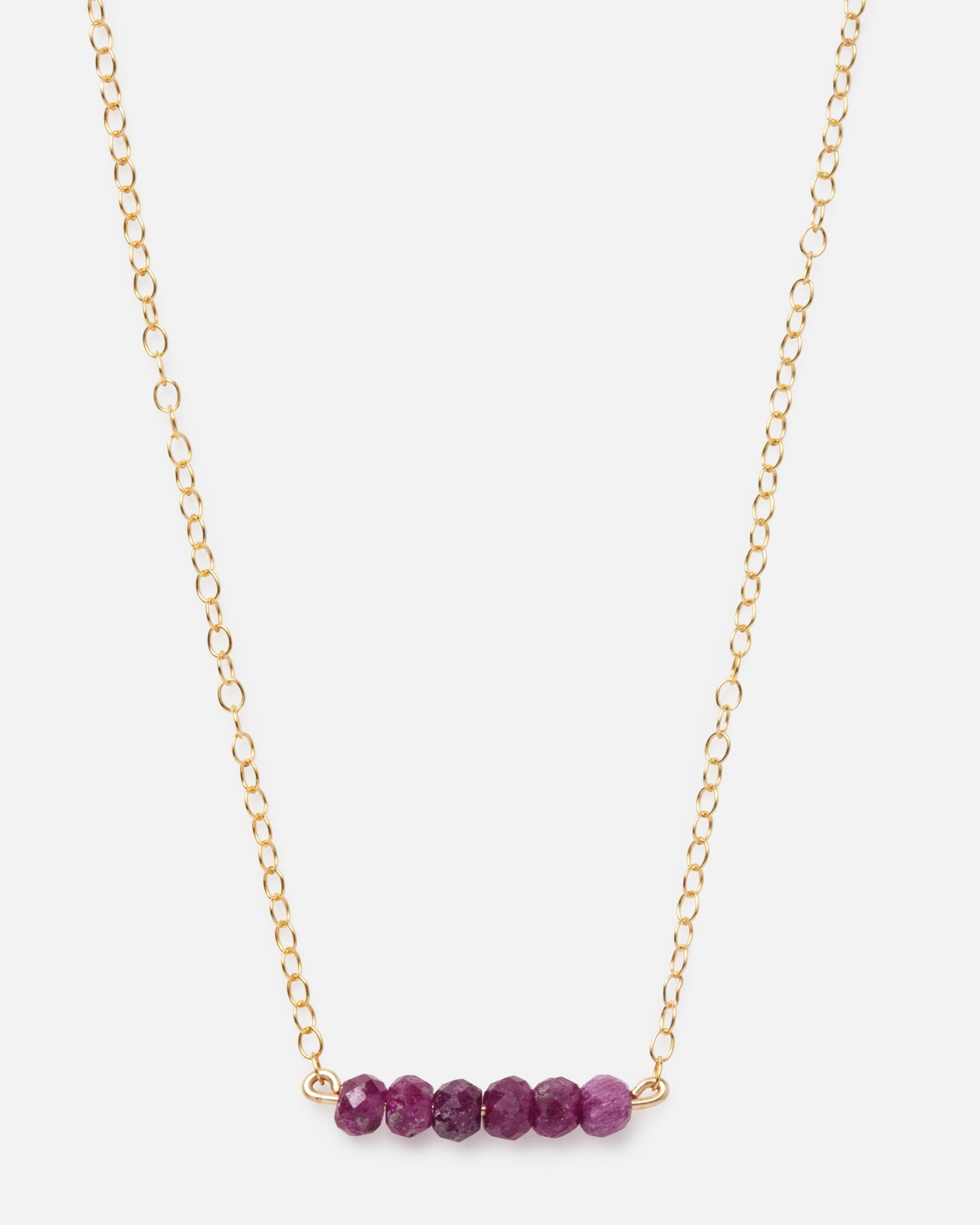 RUBY CLUSTER 14K GOLD FILLED NECKLACE