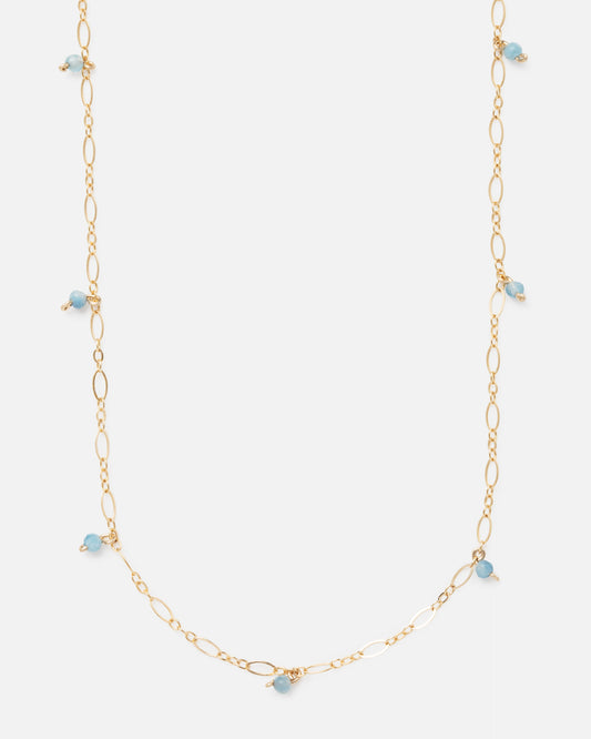 AQUAMARINE JANELLE 14K GOLD FILLED NECKLACE