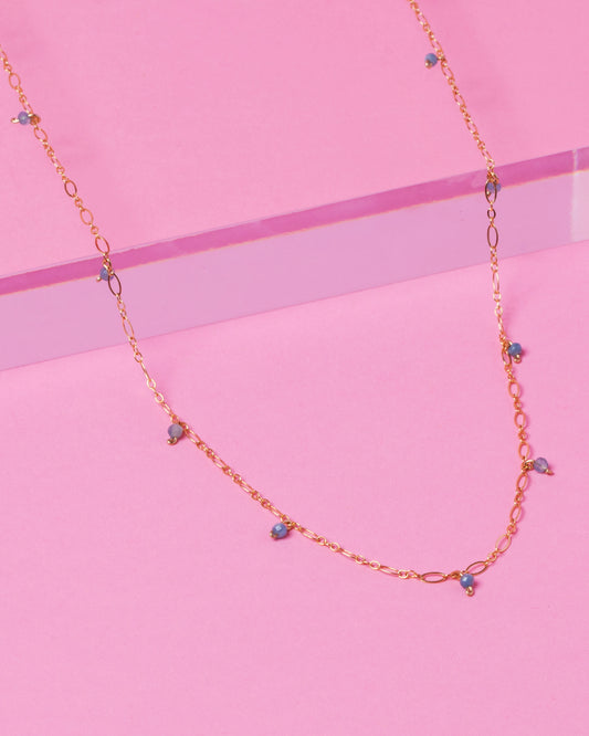 AQUAMARINE JANELLE 14K GOLD FILLED NECKLACE