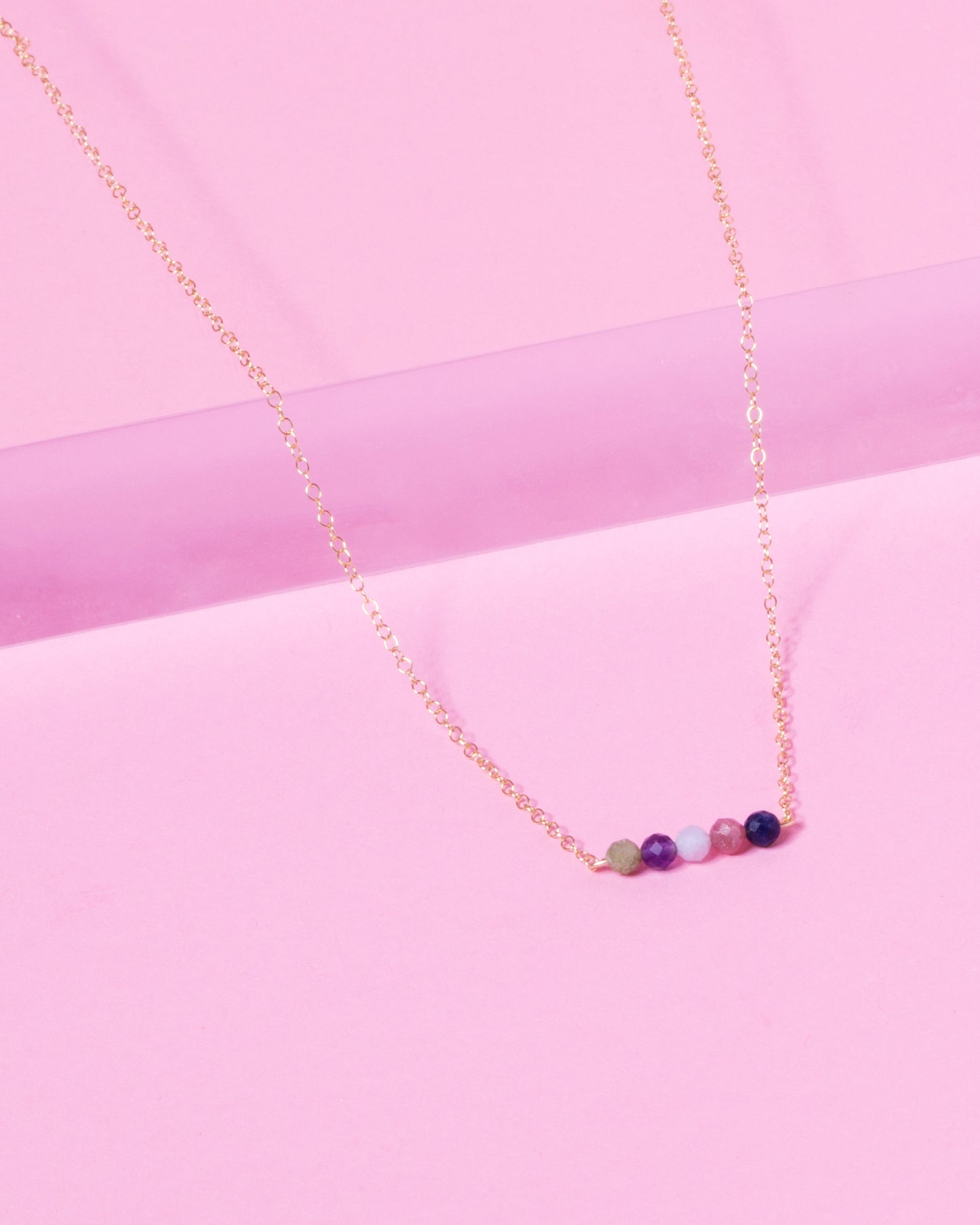 MIDNIGHT CLUSTER 14K GOLD FILLED NECKLACE