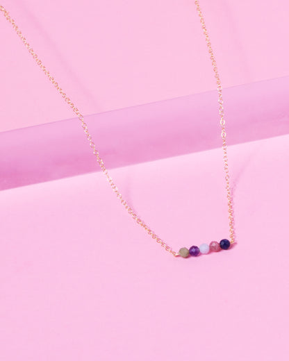 MIDNIGHT CLUSTER 14K GOLD FILLED NECKLACE