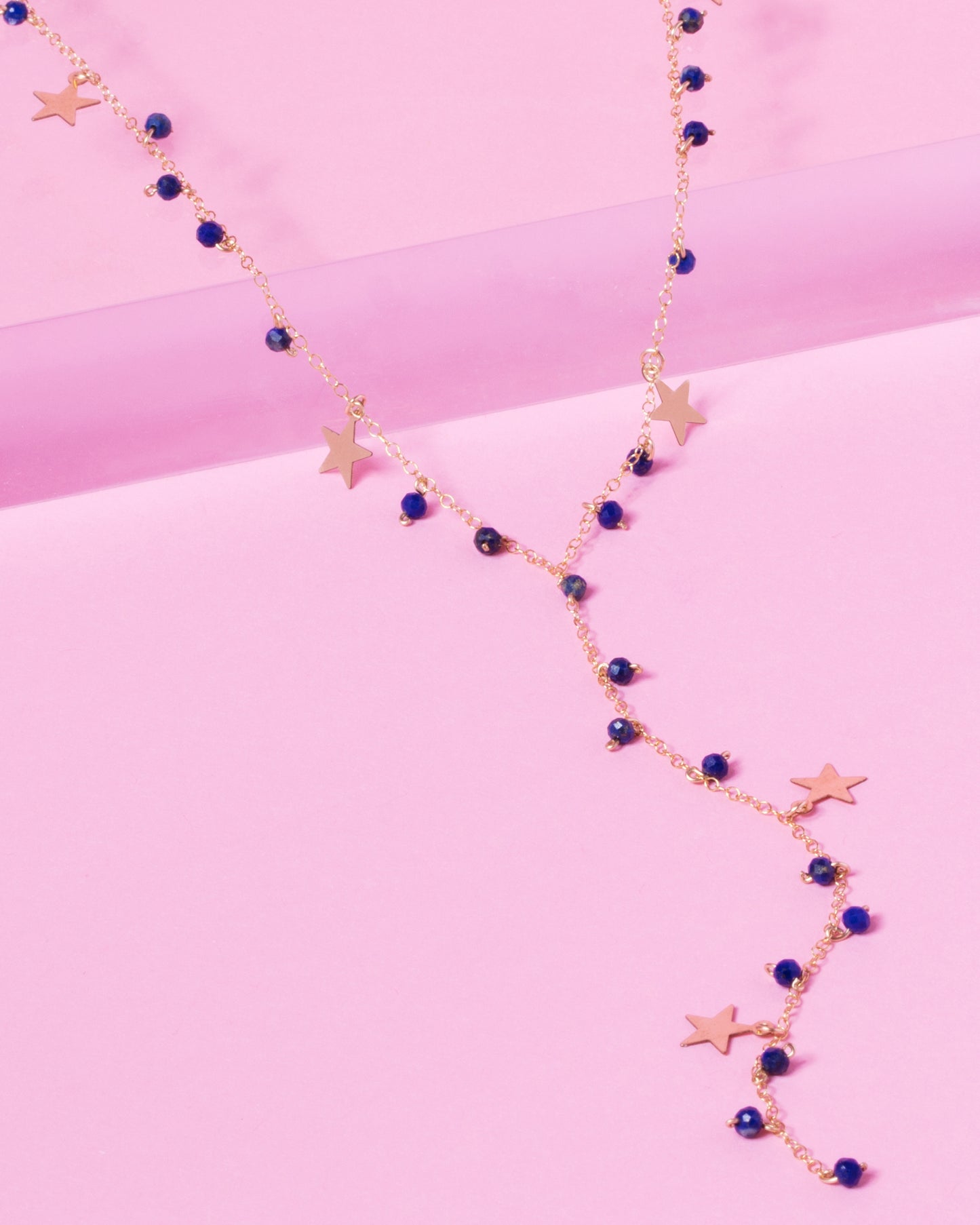 LAPIS MADELINE 14K GOLD FILLED STARS DROP NECKLACE