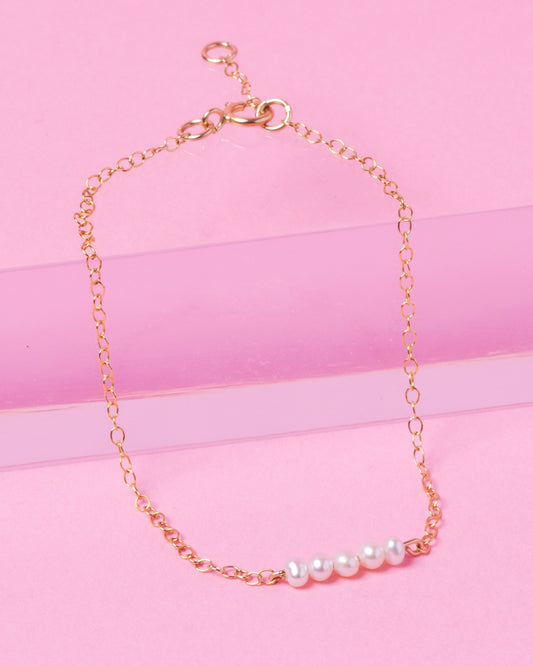 PEARL CLUSTER 14K GOLD FILLED BRACELET