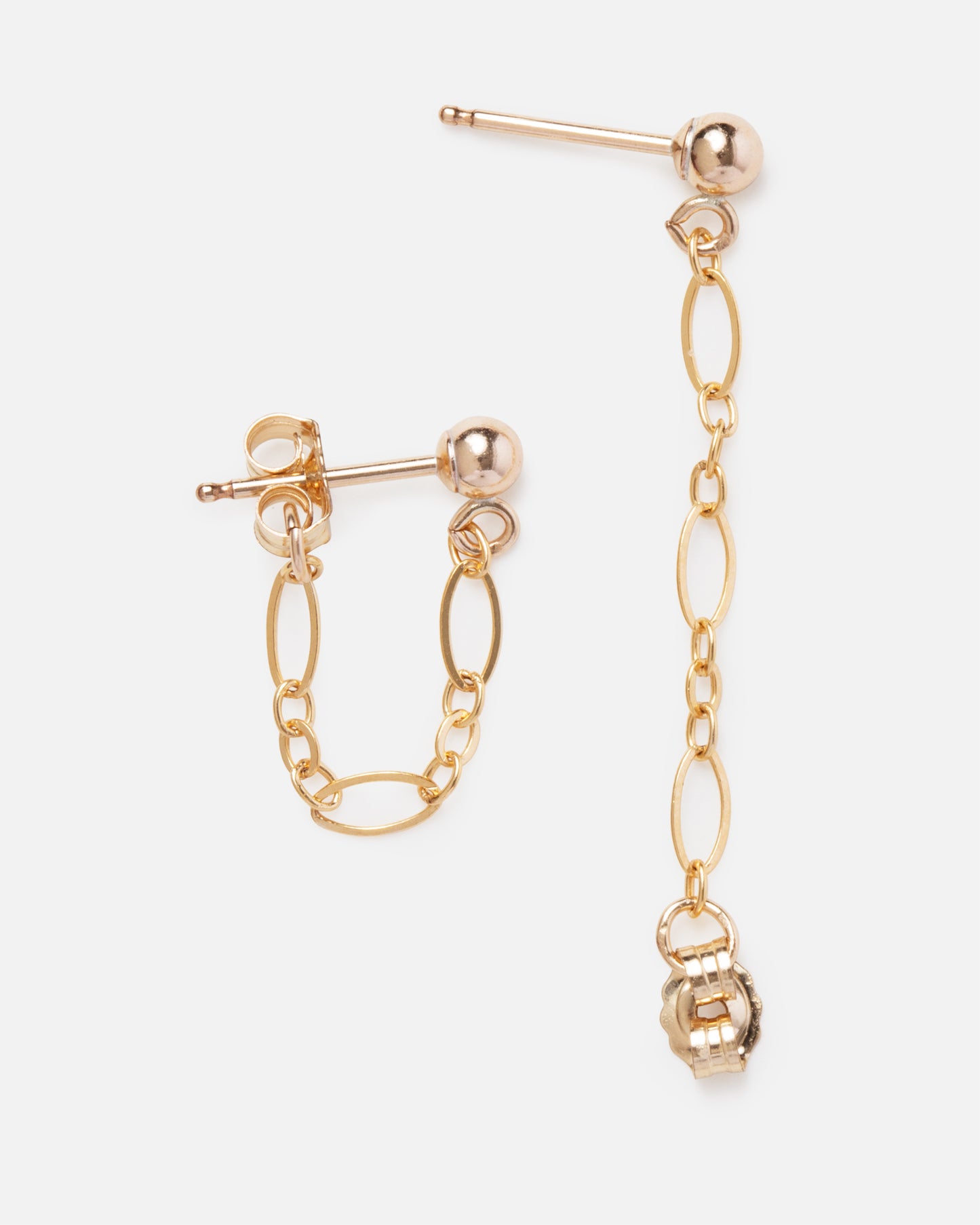 FANCY CHAIN 14K GOLD FILLED HUGGIE EARRINGS