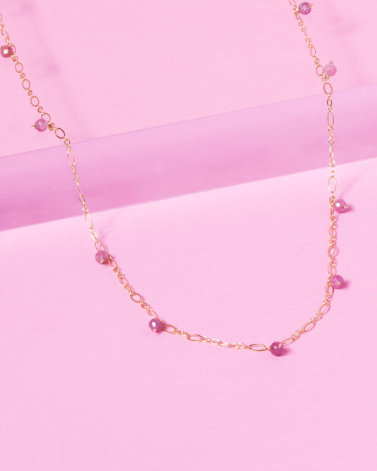 RHODONITE JANELLE 14K GOLD FILLED NECKLACE