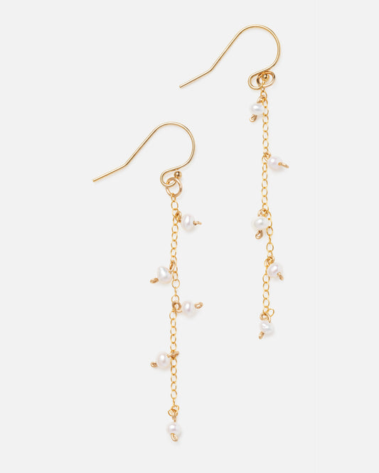 PEARL 14K GOLD FILLED DROP EARRINGS