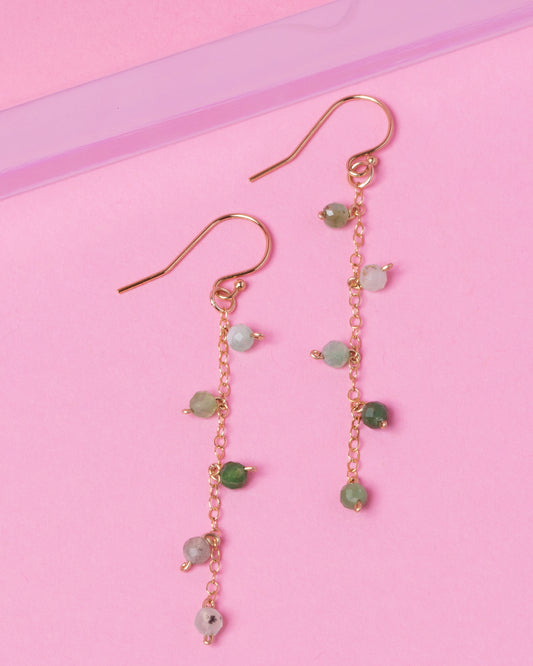 GREEN OPAL 14K GOLD FILLED DROP EARRINGS
