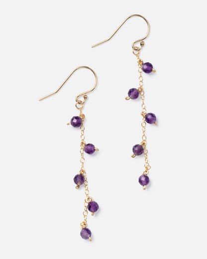 AMETHYST 14K GOLD FILLED DROP EARRINGS