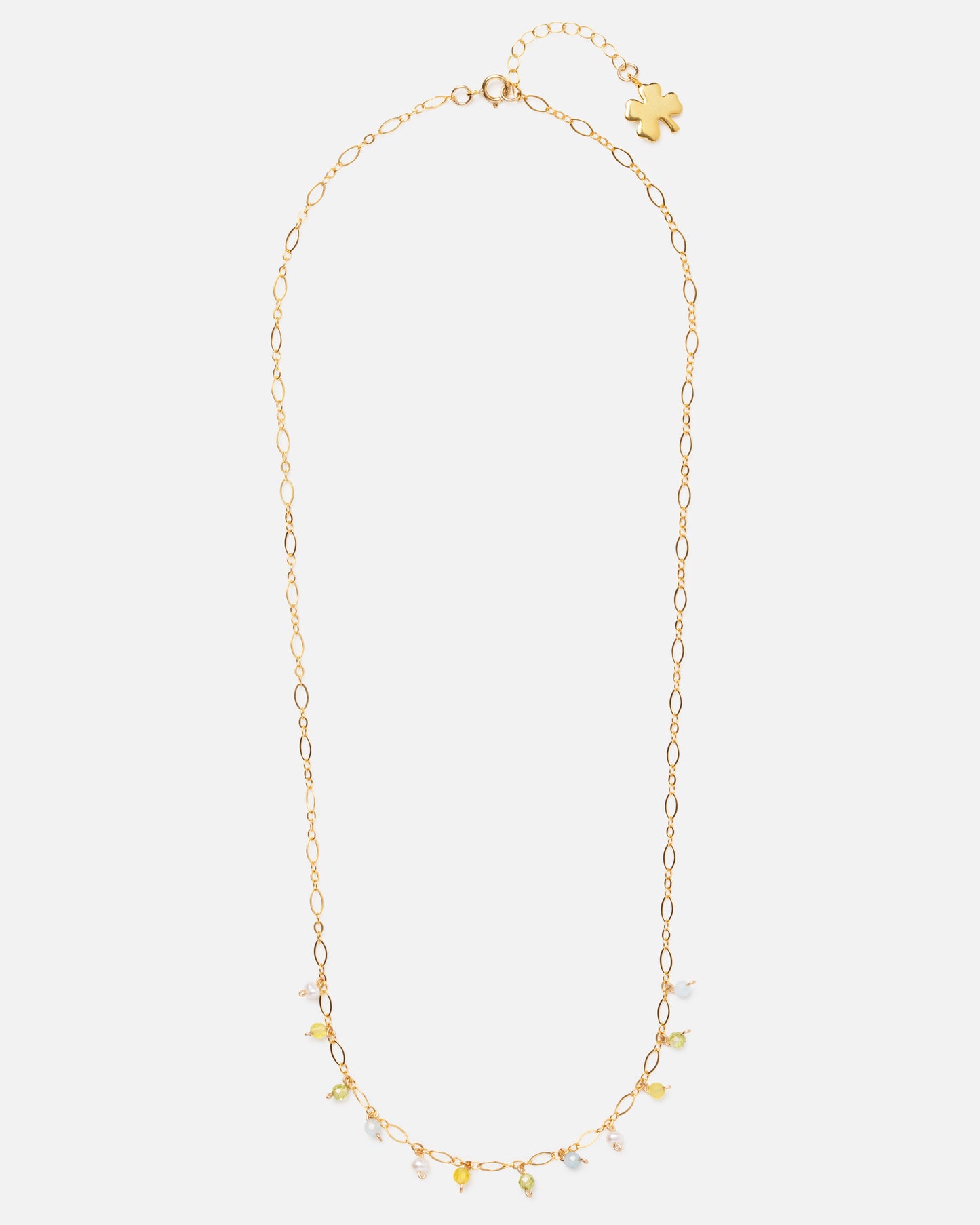 LEAH'S MULTI-GEM OLIVIA 14K GOLD FILLED FANCY CHAIN NECKLACE