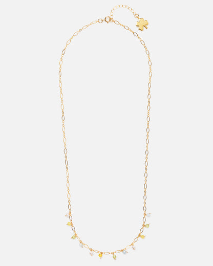 LEAH'S MULTI-GEM OLIVIA 14K GOLD FILLED FANCY CHAIN NECKLACE