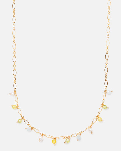 LEAH'S MULTI-GEM OLIVIA 14K GOLD FILLED FANCY CHAIN NECKLACE