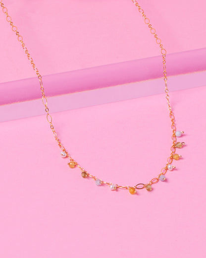 LEAH'S MULTI-GEM OLIVIA 14K GOLD FILLED FANCY CHAIN NECKLACE