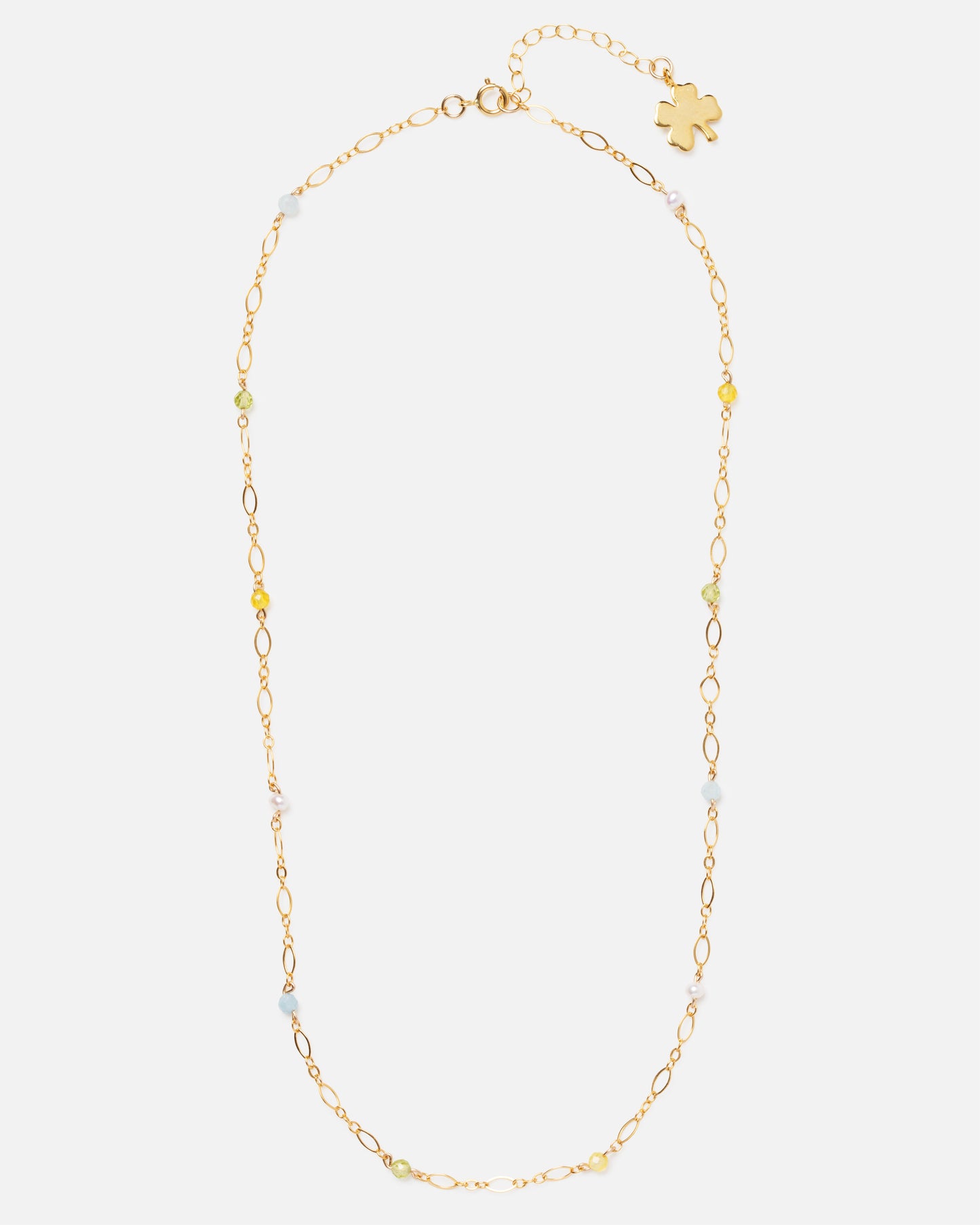 LEAH'S MULTI-GEM BEADED 14K GOLD FILLED FANCY CHAIN
