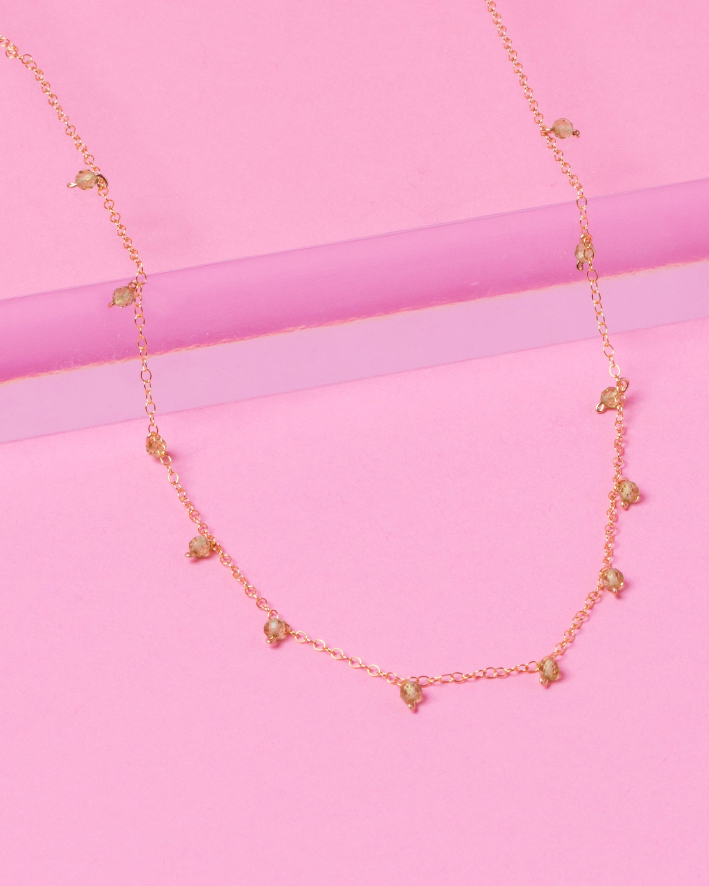 PERIDOT DAINTY 14K GOLD FILLED NECKLACE