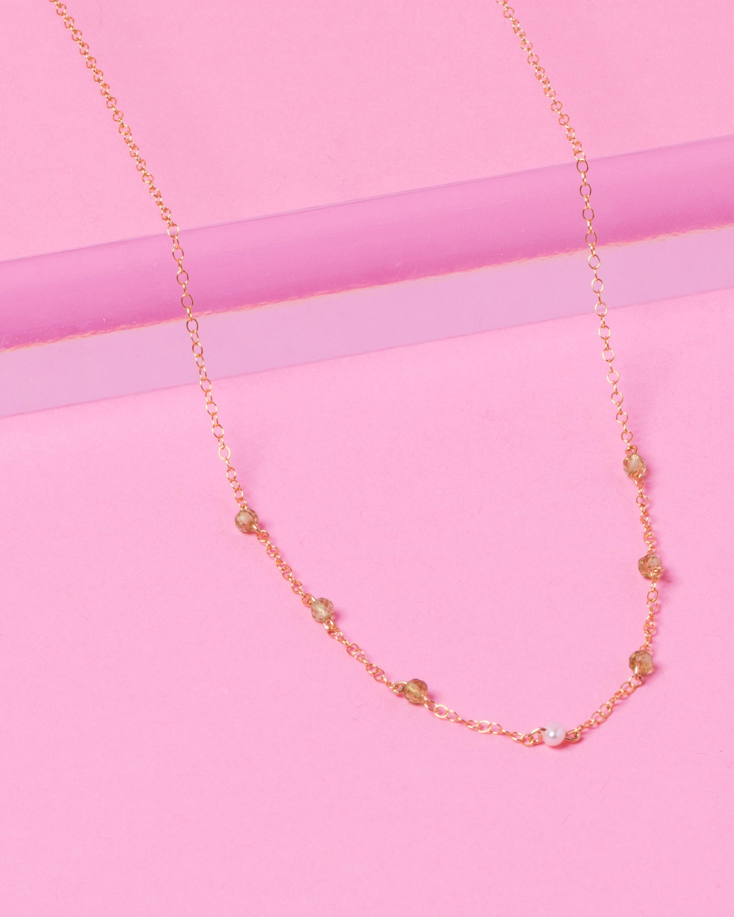 Peridot and Pearl necklace