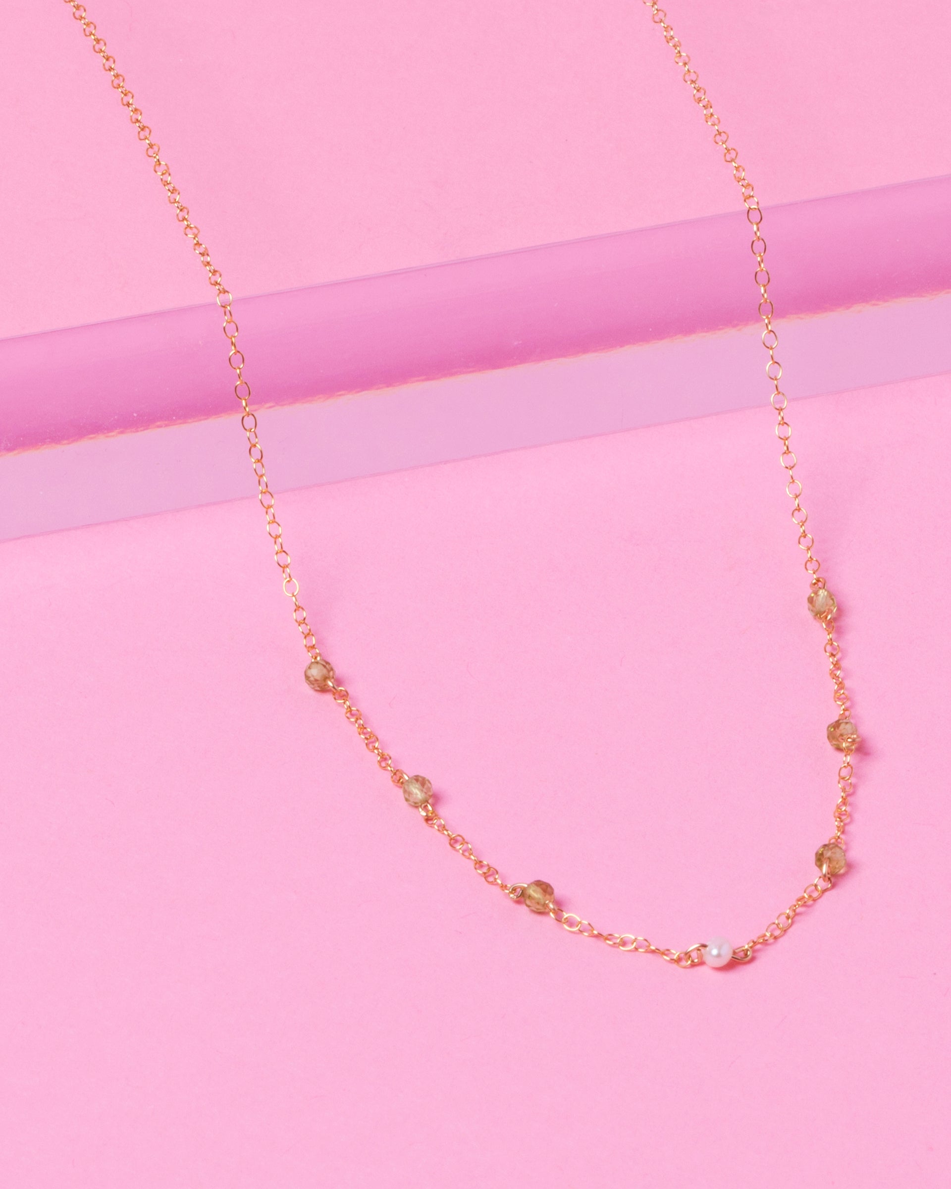 Peridot and Pearl necklace