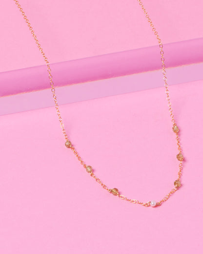 Peridot and Pearl necklace