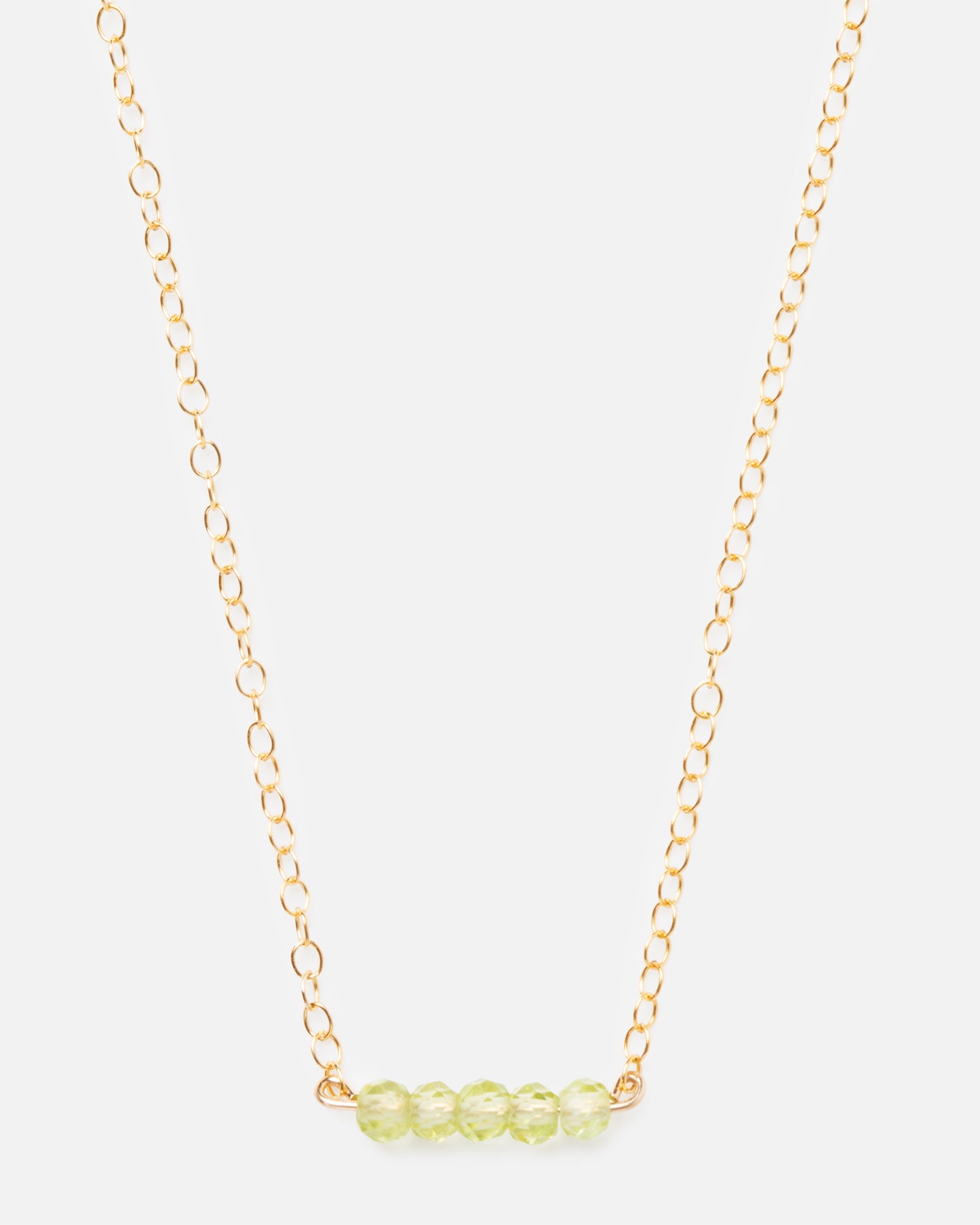 PERIDOT CLUSTER 14K GOLD FILLED NECKLACE