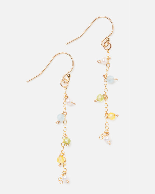 LEAH'S MULTI-GEM 14K GOLD FILLED DROP EARRINGS