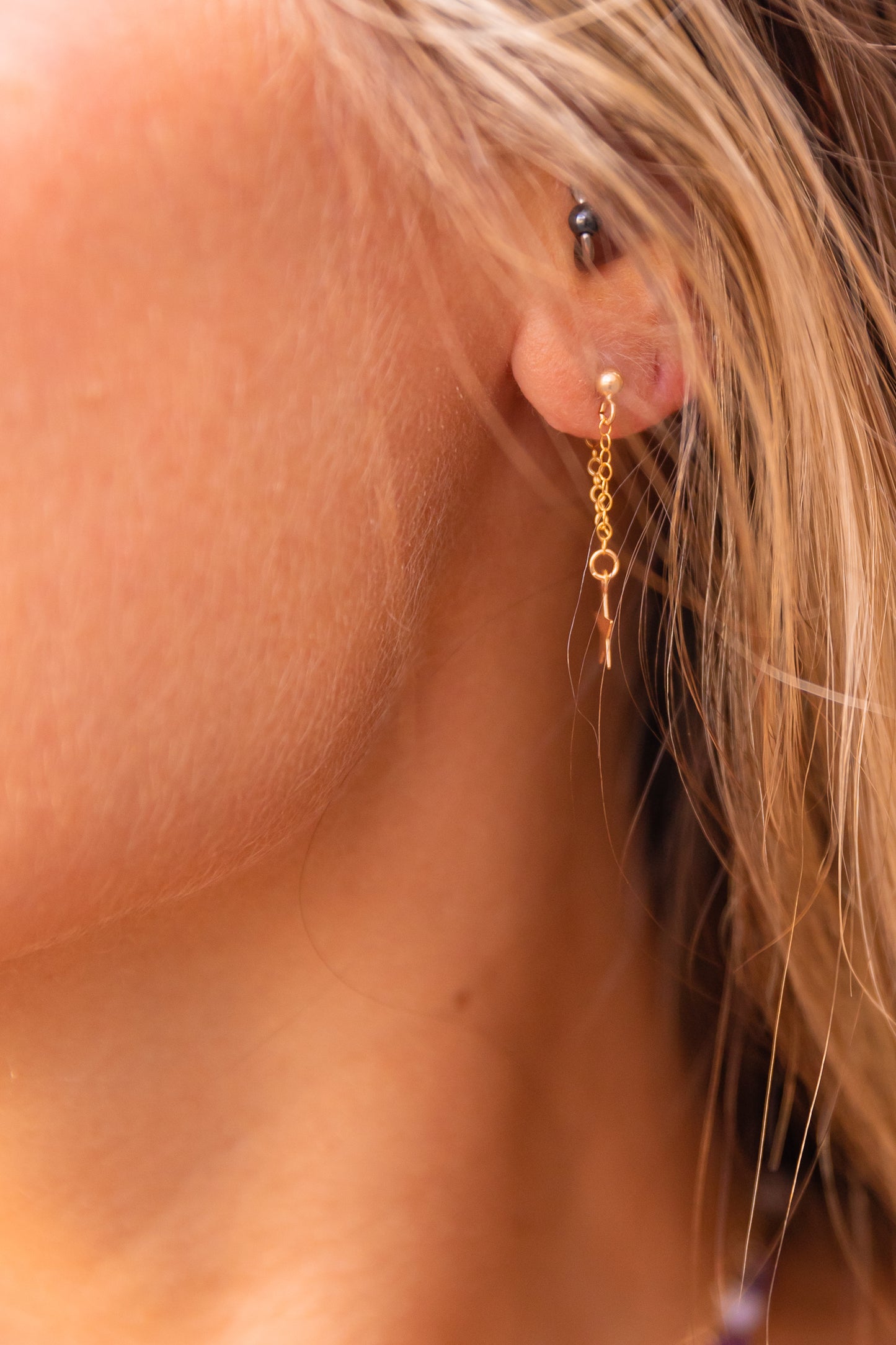 MORGANITE 14K GOLD FILLED HUGGIE EARRINGS