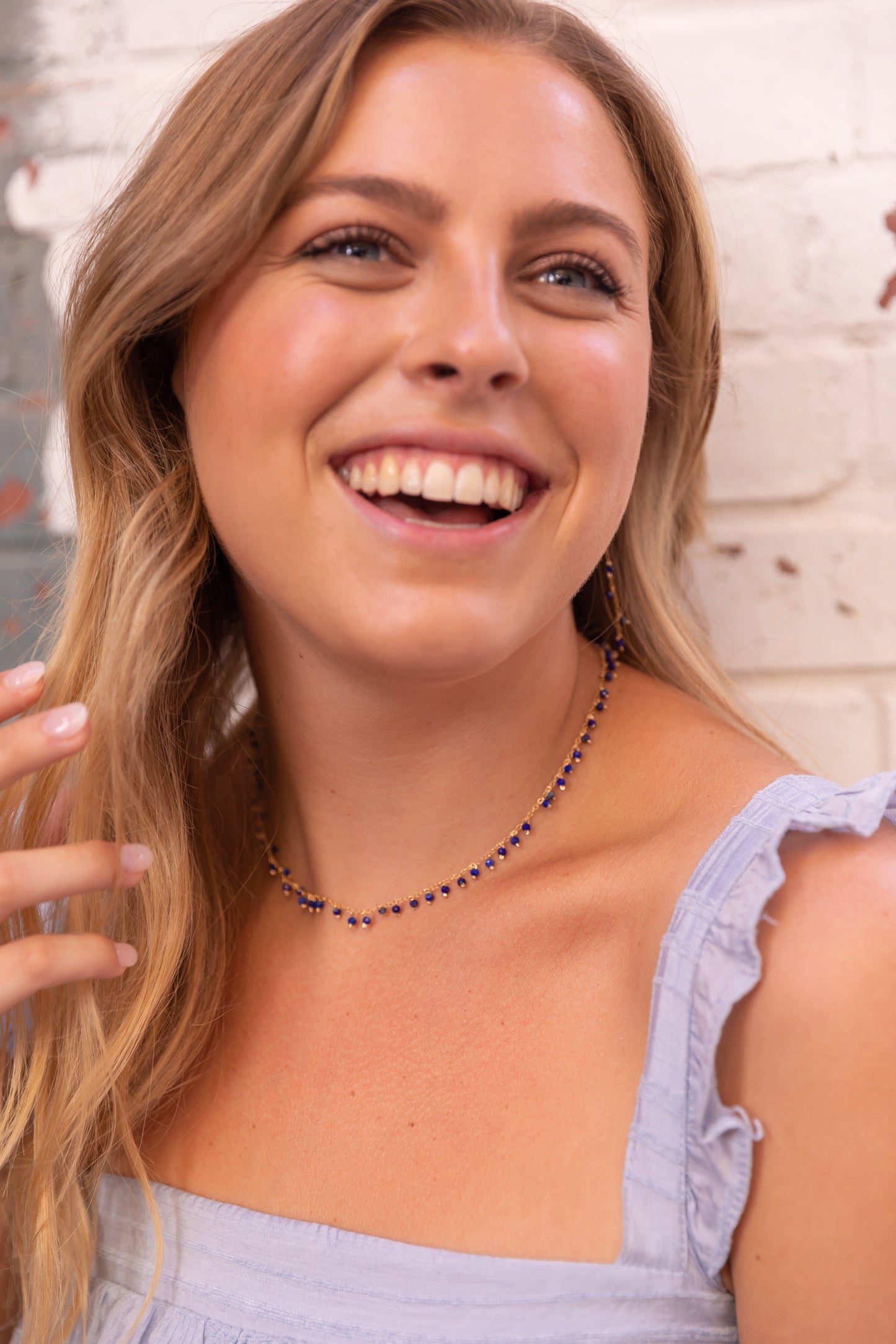 LABRADORITE CONFETTI 14K GOLD FILLED SPRINKLED NECKLACE
