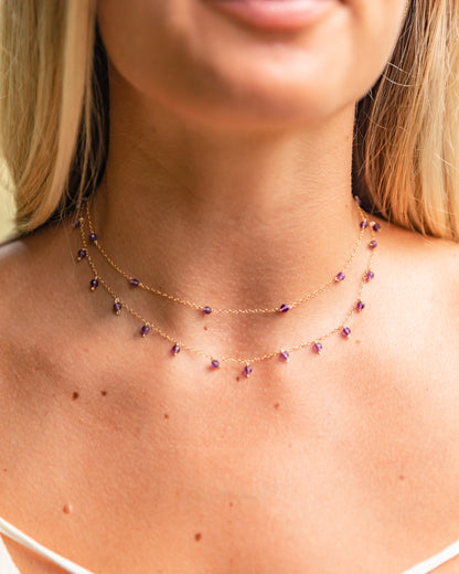 BLUE LACE AGATE KATHY 14K GOLD FILLED NECKLACE