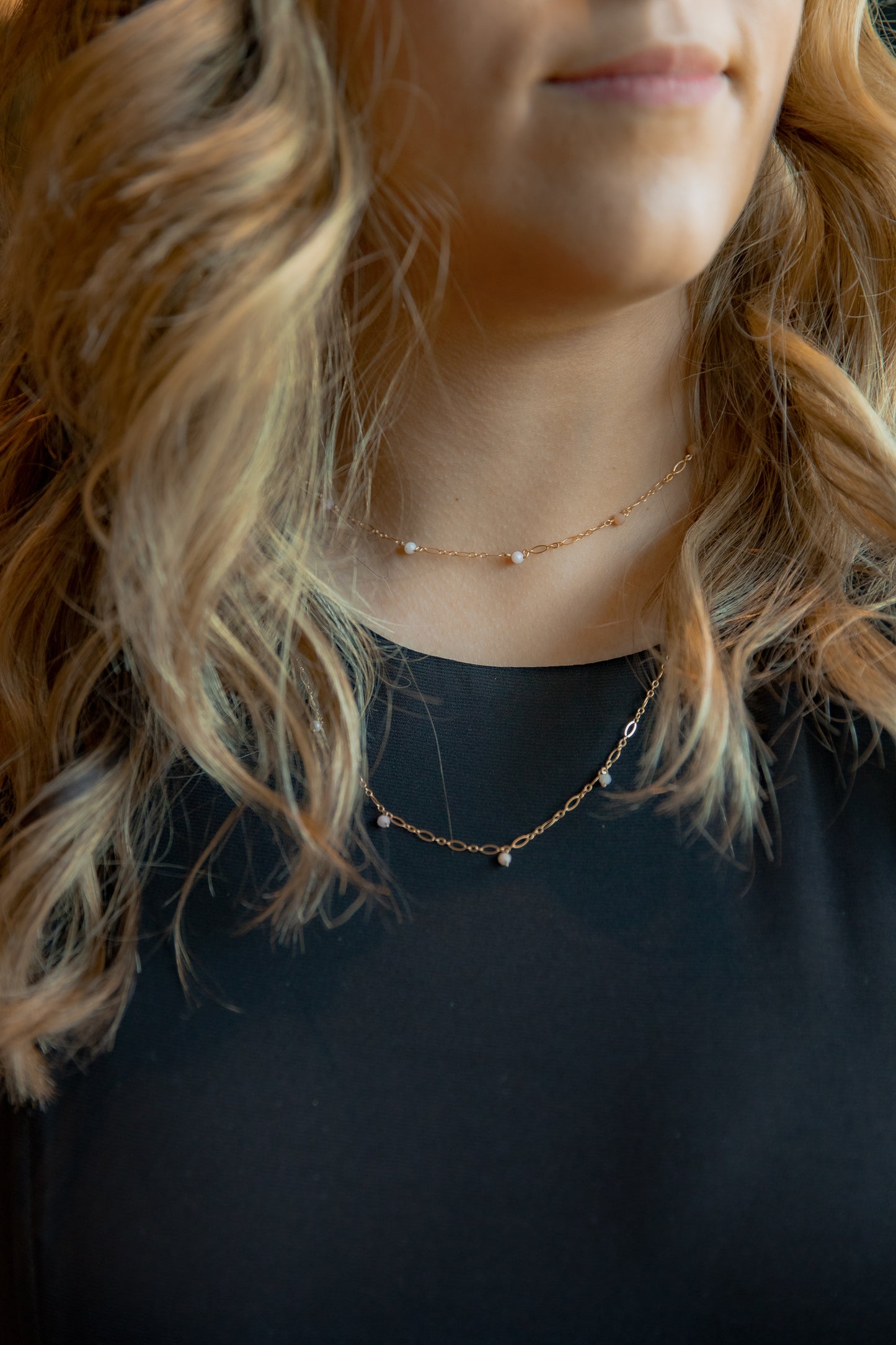 PINK OPAL JANELLE 14K GOLD FILLED NECKLACE