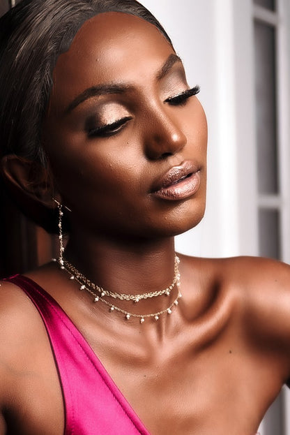 necklace on model